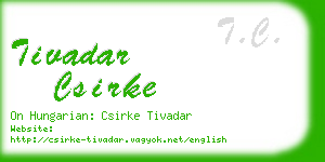 tivadar csirke business card